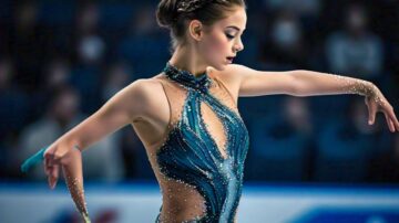 Figure skater performing in elegant costume @tik4tat