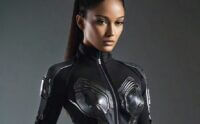 Character in futuristic sci-fi suit, sleek design